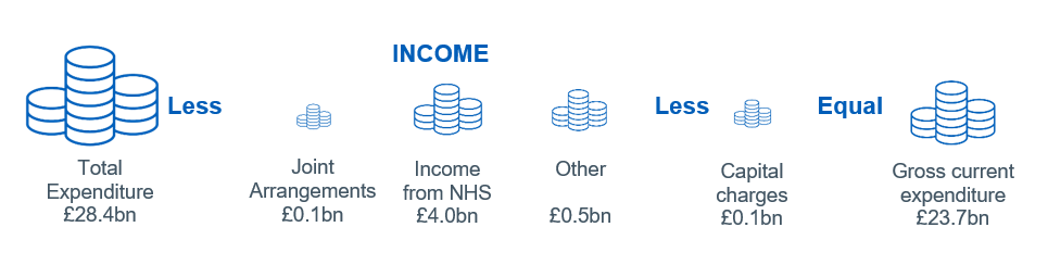 Picture to show how gross current expenditure is calculated