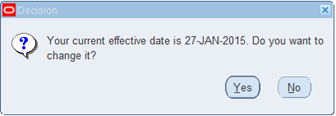 Decision box with effective date asking if you want to change it.