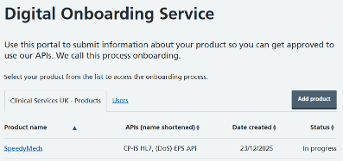 Portal listing products and users