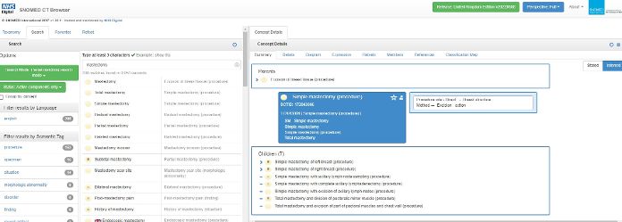 Screenshot of termbrowser search screen.