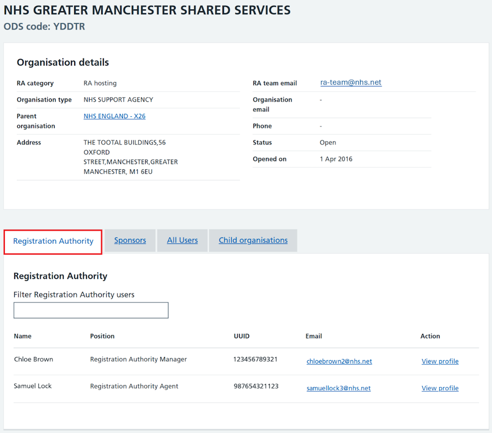 CIM Find your RA find RA users RA tab highlighted
