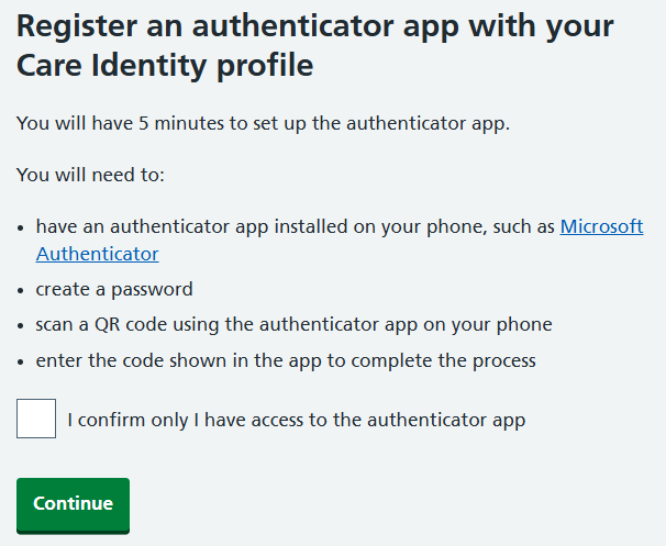 CIM self-register authenticator app
