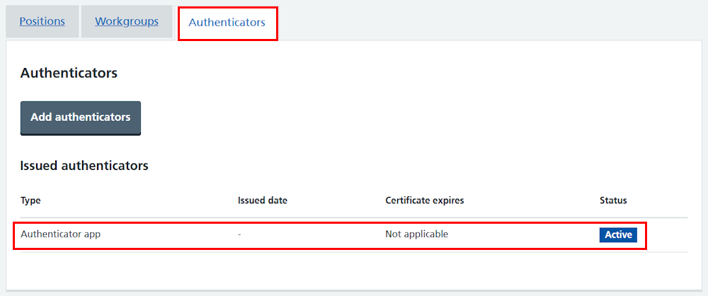 CIM self-register authenticator authenticator app listed in profile