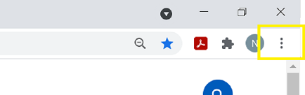 Image displaying the three-dot option in Google Chrome