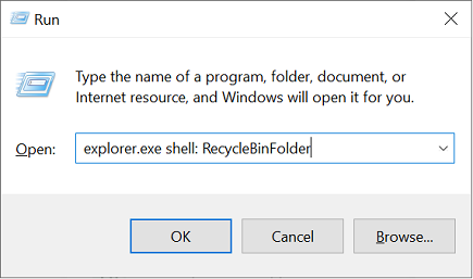 Image of the run command box
