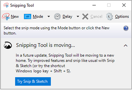 Image of the Snipping Tool application
