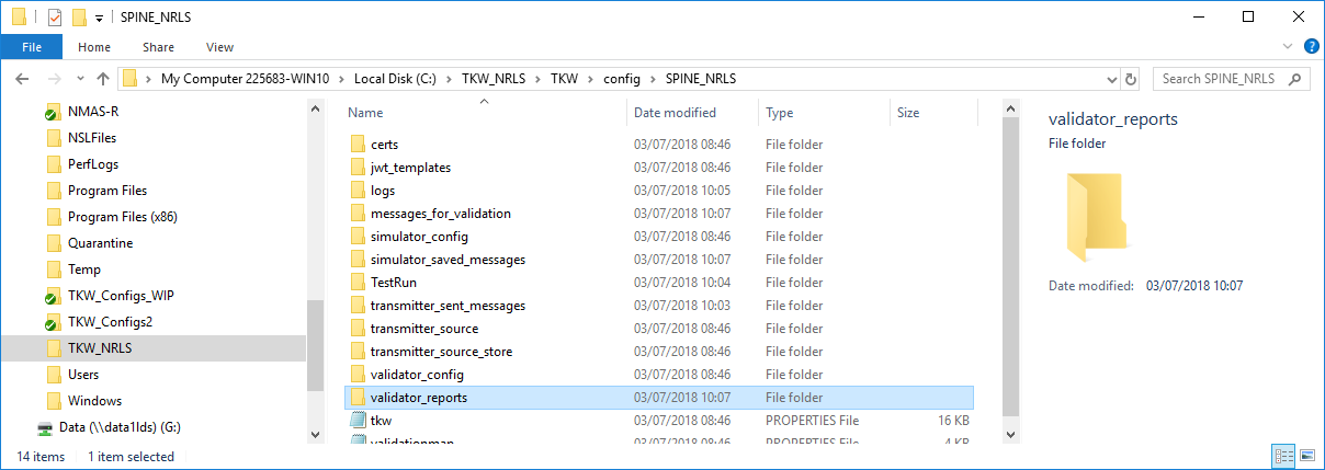 Check the contents of the validation report created.