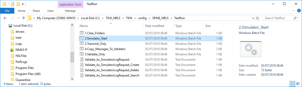 To run the simulator, navigate to the TestRun directory and run the “2.Simulator_Start” batch file.