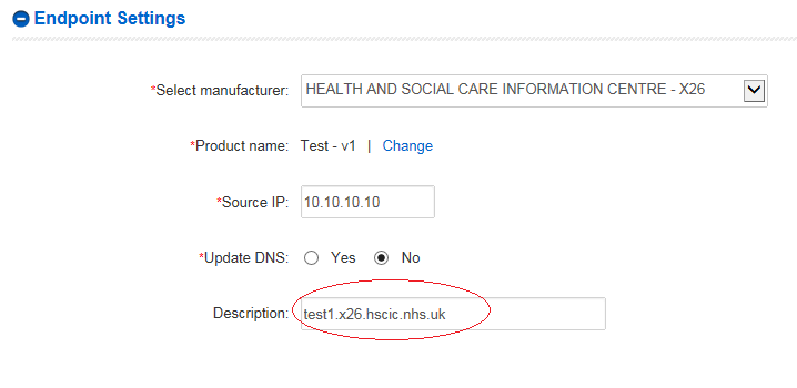 EPR - endpoint settings description field