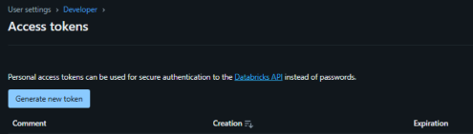 Access token generate new token button screen